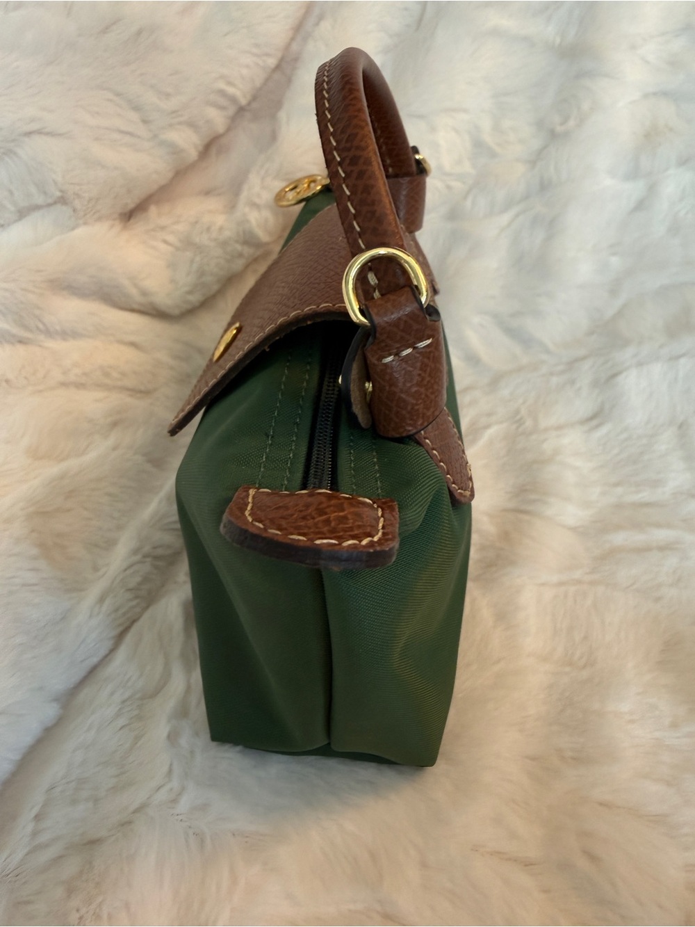 Longchamp Le Pliage Cosmetics Case in British Green - Picture 2 of 16